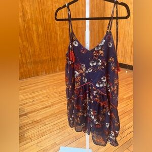 Mossimo Supply Co. Blue Asymmetrical Tiered Camisole